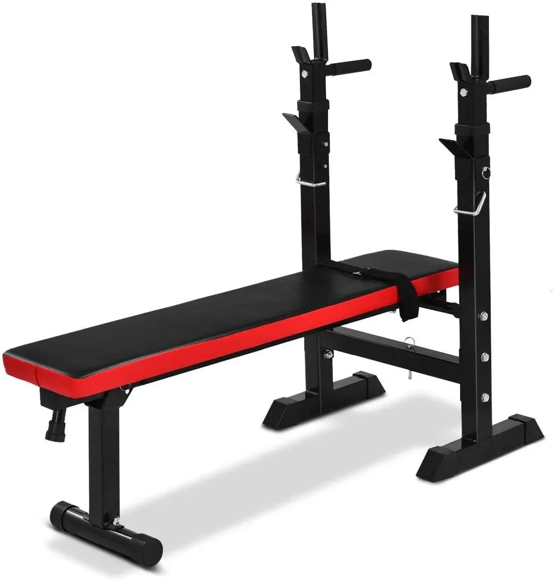 Multi-Function Dobrável Incline Bench Press com Pesos, Força Workout Catches, Levantamento Ajustável, Ginásio Exercício - Image 1