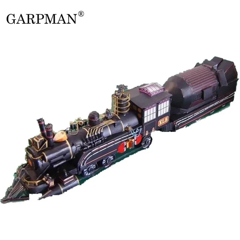Modelo de papel trem do médico no filme de volta ao futuro papercraft brinquedo artesanal - Image 1