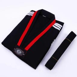 Artes Marciais, Uniforme de Treinador de Taekwondo Preto, Boxe, Adulto, Crianças, Estudantes - Image 2
