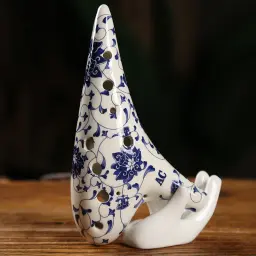 Azul branco cerâmica ocarina 12 buracos alto c tom ac af ag sf sg sc bc zelda ocarina de tempo instrumento musical profissional presente - Image 4