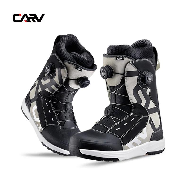 CARV-Sapatos de snowboard Double Boa para homens e mulheres, sapatos profissionais de patinação de uma palavra, alta dureza, equipamento de esqui - Image 1