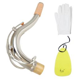 Saxofone de latão banhado a prata pescoço curvado, sax estendido pescoço curvo para tenor, alto, soprano, acessórios de substituição de madeiras - Image 5
