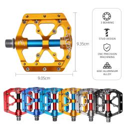 Pedais de bicicleta de 3 rolamentos ultraleve antiderrapante CNC BMX MTB Pedal de bicicleta de estrada Ciclismo Rolamento selado Pedais de bicicleta - Image 2