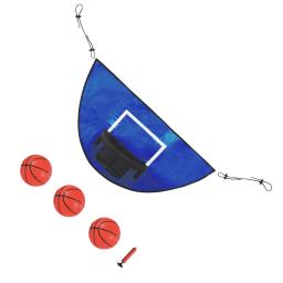 Trampolim basquete suporte criança hoop cremalheiras crianças pvc interior + basquete + aro - Image 2