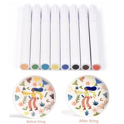 Cerâmica Arte Underglaze Marker, Pintura Permanente de Porcelana, Caneta Colorida, Escrita Cerâmica Vidrada, Canetas Pintura, 8x - Image 2