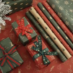 Kraft Gift Embrulho, Natal Gift Packing Paper, Parcel Packing, Art Craft, Decoração para casa, Fontes do partido festivo, 1 Pc, 3 Pcs, 5Pcs - Image 4