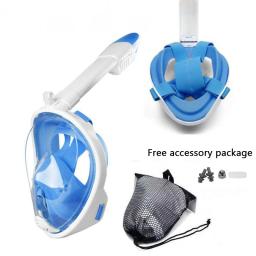 Conjunto de máscara de natação facial para crianças e adultos, respirador, anti nevoeiro, respiração segura, subaquática, mergulho, mergulho, mergulho - Image 2