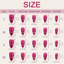 Dicas de unhas francesas acrílicas para mulheres e meninas, rosa vermelha, pressione unhas, design de olhos de gato, amêndoa, tendência diária, roupa de festa, 10 peças - Image 5