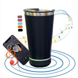 Copo de música portátil com abridor de garrafa de aço inoxidável 16oz reutilizável simples garrafa de água alto-falante sem fio bluetooth - Image 5
