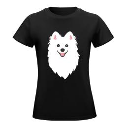 T-shirt japonesa do Aqua do cão do Spitz, camisa impressa animal fêmea para meninas, moda coreana, roupas engraçadas para mulheres - Image 2