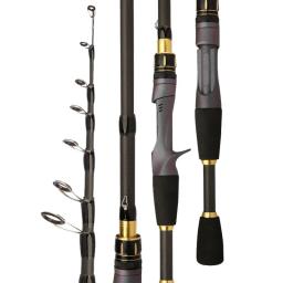 Vara de pesca telescópica ultracurta, multifuncional, vara de fundição giratória, vara de pesca de alto carbono, durável, antiderrapante - Image 1