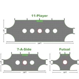 Alvo portátil do tiro do objetivo do futebol, rede do treinamento da precisão do futebol com zonas de pontuação, 5 furos, equipamento da prática dos tiros - Image 2