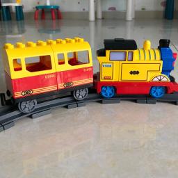 Blocos de construção de brinquedo, conjunto de transporte ferroviária, locomoelétrica, tamanho grande, diy, para montar, interação, crianças - Image 5