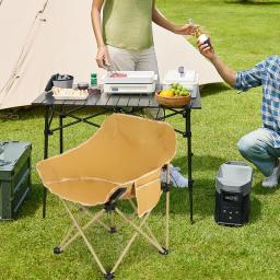Cadeira de acampamento dobrável com bolso lateral, 600D Oxford Outdoor cadeira portátil, cadeira de viagem estável, fezes de praia, piquenique portátil - Image 2