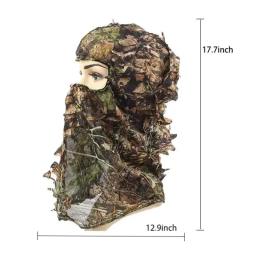 Tactical máscara camuflagem, 3d maple leaf estilo, capa de caça, cap capuz, ternos ghillie, airsoft acessórios, esportes ao ar livre, unisex - Image 6