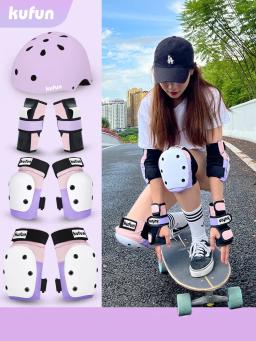 Kufun-Conjunto de Equipamento de Proteção Esportiva para Homens e Mulheres, Joelheira, Cotovelo, Skate, Patinação Rosa, Patins Inline, Duro - Image 6