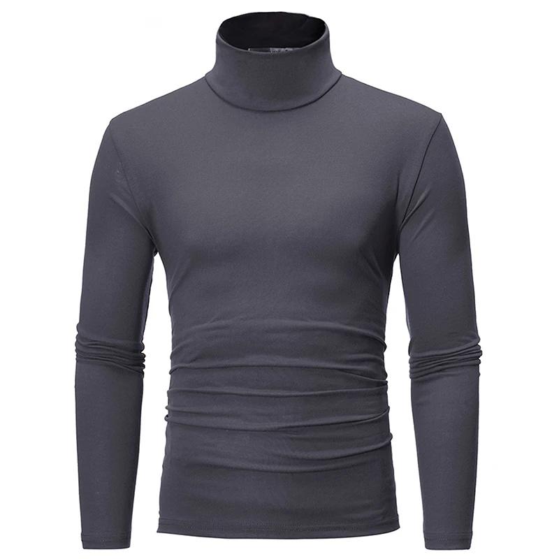 Roupa interior térmica topos roupas de inverno dos homens camisa térmica outono inverno collants alta pescoço fino ajuste manga longa camiseta - Image 1