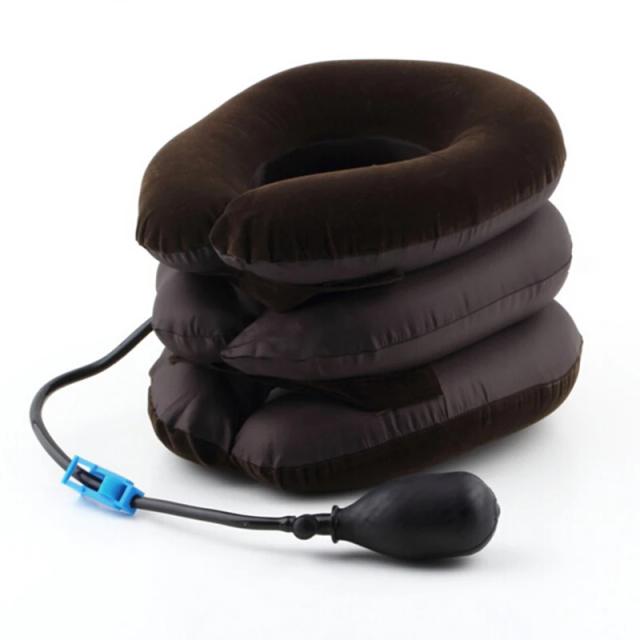 Massageador de Pescoço Inflável com 3 Camadas para Alívio da Dor e Suporte Cervical