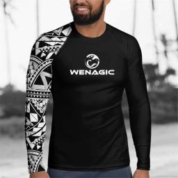 Manga comprida Rash Guard Surfing Mergulho Ternos dos homens, Proteção UV Calças Justas, Rashguard, Swim Float Suit, Natação Camiseta, Roupas de Surf, Novo - Image 1
