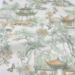Pintura de paisagem retrô chinesa selva, floresta, tecido de algodão natural costurar tecidos, material de retalhos acolchoado diy - Image 4