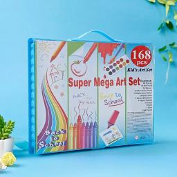 168 pçs crianças desenho caneta arte pintura conjunto esboçar lápis de cor lápis óleo vara guache pigmento cor desenho papelaria - Image 6