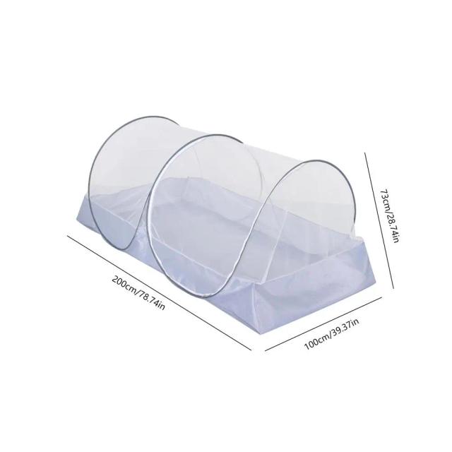 Mosquiteiro Dobrável para Viagens - Tenda de Malha com Zíper para Camping e Protetor de Cama de Solteiro
