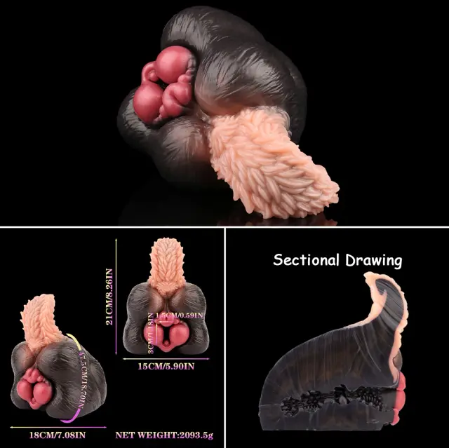 Luuk Masturbador Masculino Canal Duplo Silicone Realista Cão Vibrador