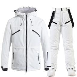 Jaqueta de esqui e calça para homens e mulheres, roupas ao ar livre, snowboard, terno impermeável, traje de neve - Image 6