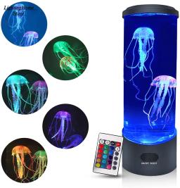 Jellyfish lâmpada mudando a cor do tanque de aquário controle remoto led night light presente aniversário usb carregamento relaxante humor - Image 1