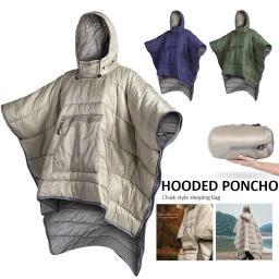 Saco de dormir para homens e mulheres, Ponchos quentes, Capas de cor sólida Camping ao ar livre, Manto de motocicleta, Moda inverno - Image 4