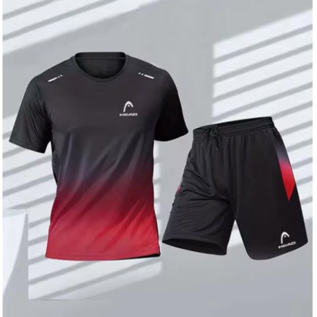 Conjunto Masculino de T-Shirts e Calções Desportivos para Treinos de Futebol, Badminton e Ténis no Verão