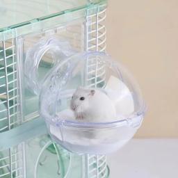 Multi-função Respirável Spherical Hamster WC, Sauna Room, Banho Sandbox, Pet Supplies - Image 3