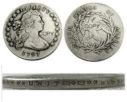 EUA Banhado A Prata Dólar Copiar Moeda, Dólar Da Liberdade, Um Conjunto De, 1795-1798, 4Pcs - Image 3