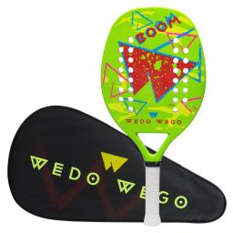 Raquete de tênis de praia 3k/12k/kevlar fibra de carbono grit face, núcleo de espuma de memória eva, raquete de bola de esportes ao ar livre com descoberta - Image 4