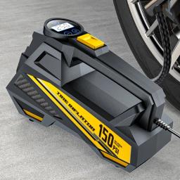 Bomba de ar portátil com fio Atualizado 12V 150PSI Bomba Inflator Pneus Elétricos Motocicleta Bola LED Light Car Air Compressor - Image 1