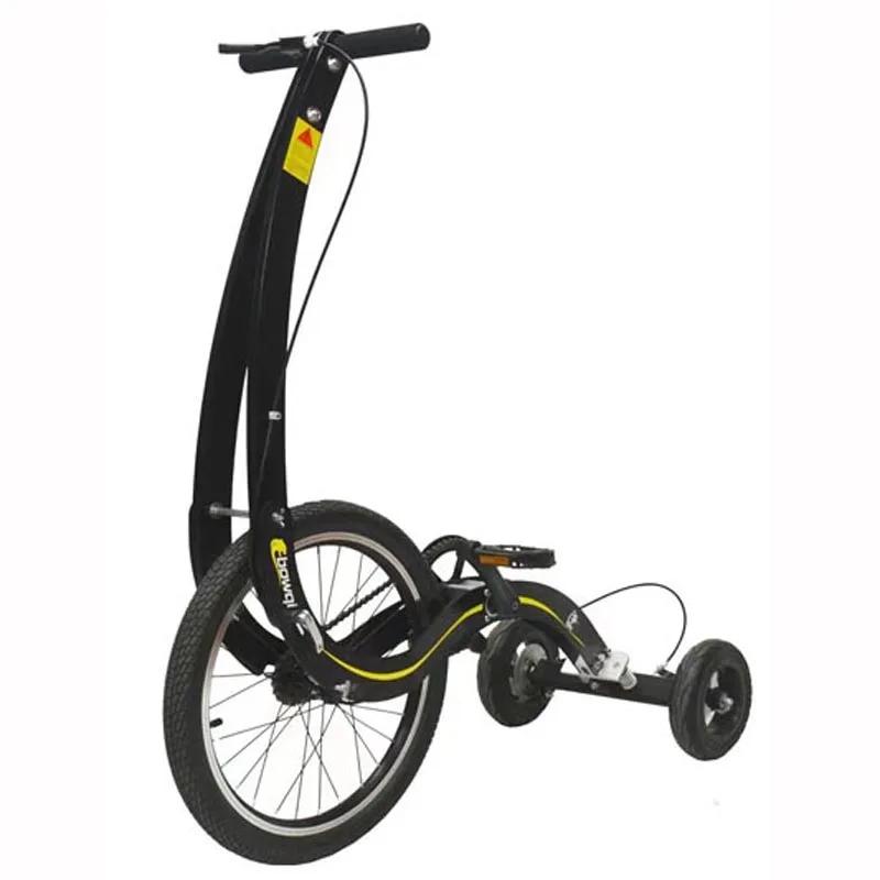 Bicicleta de exercício de ciclismo ao ar livre, transporte dobrável sem assento de três rodas, bicicleta esportiva portátil de 20 polegadas, bicicleta de pé com pedal - Image 1