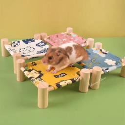 Respirável madeira Pet Hammock, cobaia ninho, Ferret Acessórios, Hamster Suprimentos, Coelho Bed, Verão - Image 2