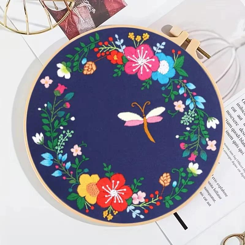 Flower Embroidery Starter Kit para iniciantes, DIY Cross Stitch Set, Costura Arte, Pintura Animal Craft, Decoração para casa - Image 1