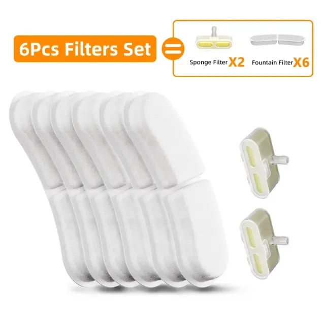 Substituição de Filtros ROJECO para Fonte de Água Wireless Cat - Filtros de Carbono e Esponja para Bebedouro de Pets