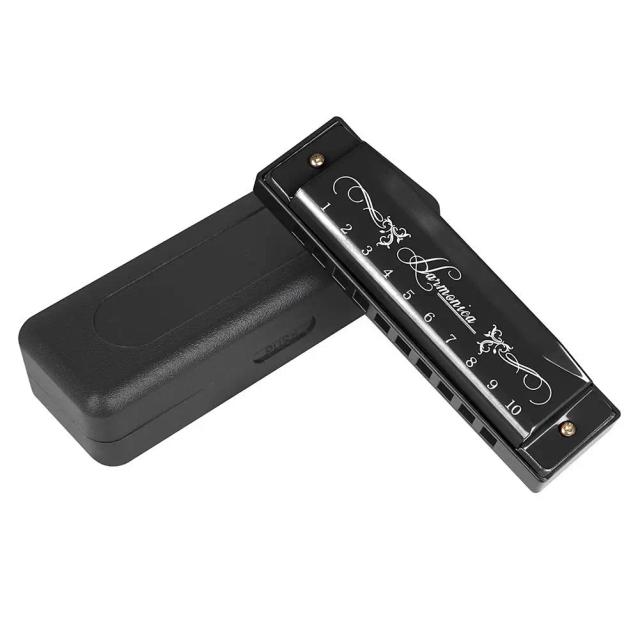 Gaita de 10 buracos com chave - Instrumento ideal para iniciantes em blues e harpa