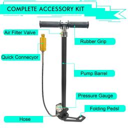 NUOGE-PCP Compressor de ar da bomba manual, alta pressão, 300Bar operado, tanque HPA, caça, carro, bicicleta, rifle de ar, 4 estágios, 30MPA, 4500Psi - Image 4