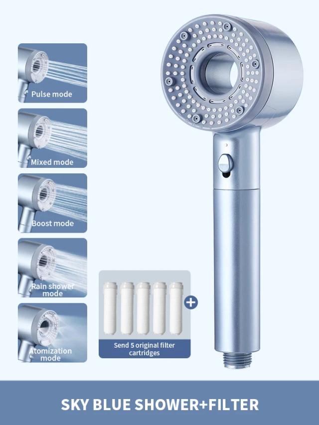 Chuveiro de Mão de Alta Pressão em Novo Estilo com Céu Azul - 5 Modelos Universais para Transformar seu Banheiro