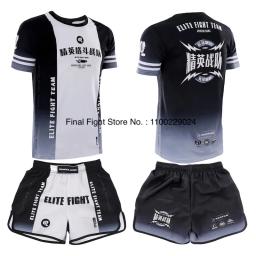 Shorts Muay Thai e Conjunto de Camiseta para Homens e Mulheres, Multi Cores, Luta de Gaiolas, Kickboxing, Boxe, Ginásio, Artes Marciais, Uniforme de Treino - Image 5