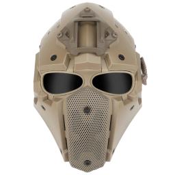 Máscara tática de proteção facial, máscara protetora respirável de metal com tecido antiembaçante para caçar paintball airsoft - Image 1