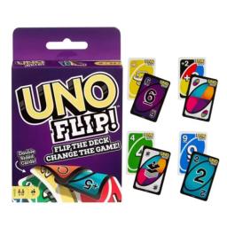 1 unidade Mattel UNO FLIP! Jogos família engraçado entretenimento jogo de tabuleiro diversão jogando cartas crianças brinquedos caixa de presente uno jogo de cartas crianças brinquedos - Image 1