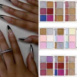 4-6 Cores de Ouro Prata Espelho Em Pó Efeito Metálico Sólida Nail Art Glitter Mermaid Rainbow Chrome Pigments DIY Decoração * GH-41 - Image 2