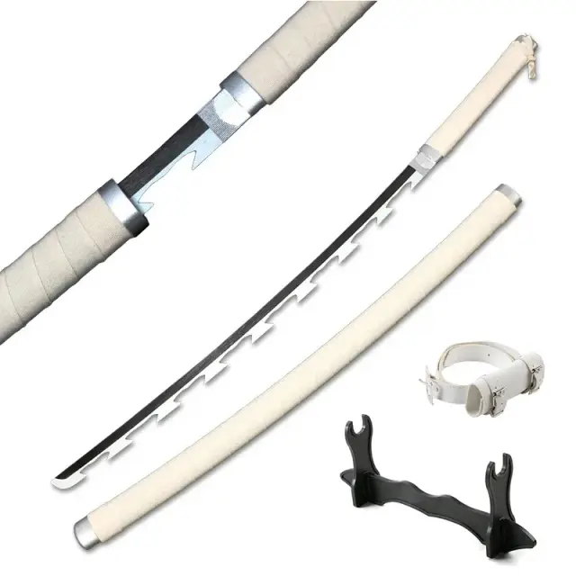 Katana Demônio Slayer Azul de 104cm com Porta-Espada e Cinto - Espada Samurai Japonesa para RPG
