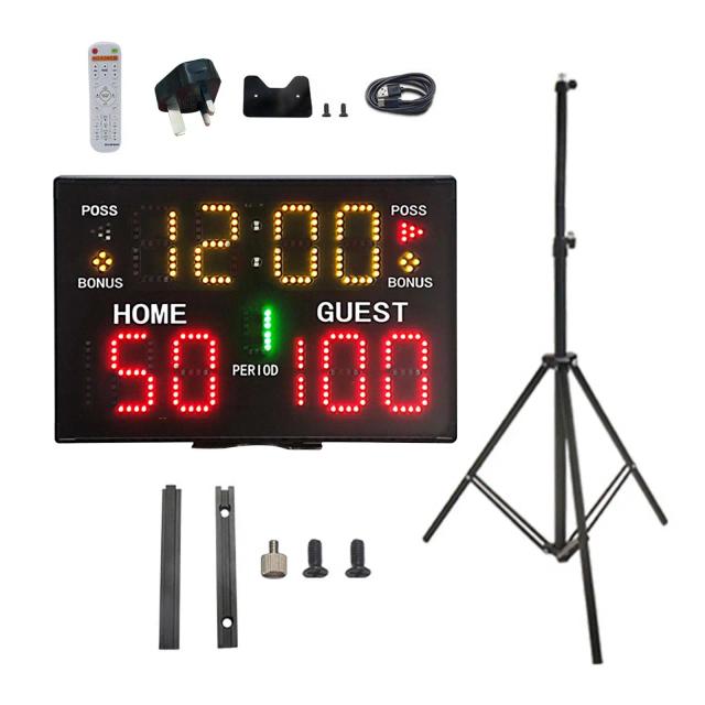 Placar Eletrônico LED Portátil 37.5cm para Competições Esportivas