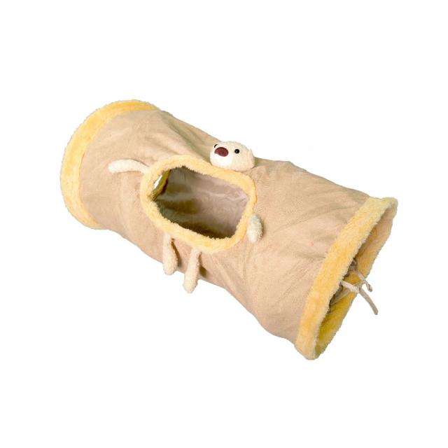 Túnel de Pelúcia Dobrável para Pets: Brinquedo Educativo e Interativo em Camurça para Cães no Inverno