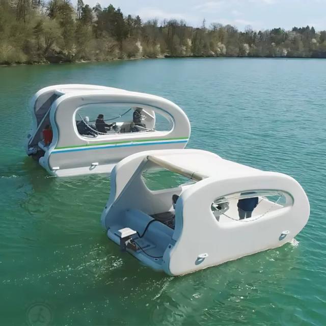 Barco Elétrico Inflável Solar e Sustentável: A Casa Barco Perfeita para Diversão Aquática com Motor WJ1 Hot Sale